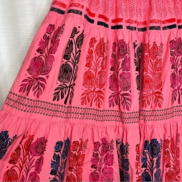 Anthropologie Blooming print Auberte poplin tiered midi skirt NWT - Picture 3 of 11